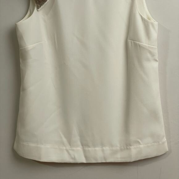 J. Crew 0 tank top white gold sequin bow festive classic contemporary Corpcore - Picture 3 of 8